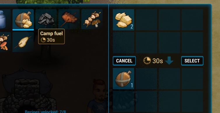 crafting camp fuel in Cryofall to refill an oil lamp