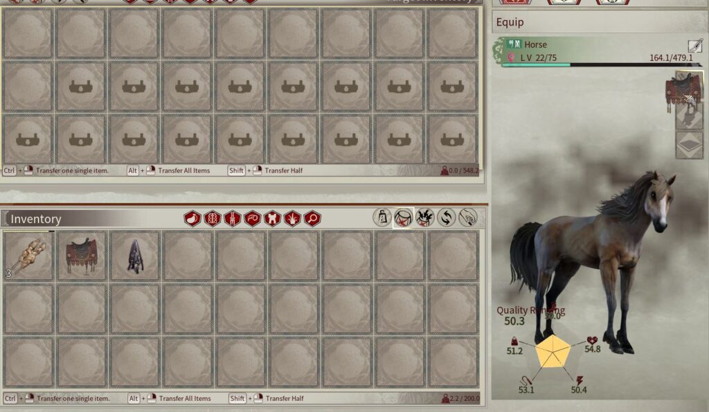 Equipping a saddle to a tamed horse in Myth of Empires so it can be ridden